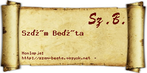 Szám Beáta névjegykártya