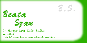 beata szam business card